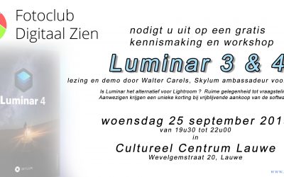 25/09/2019 – Workshop kennismaking met Luminar 3 & 4